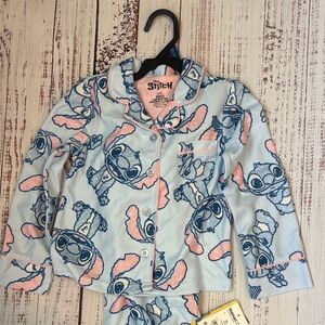 Disney Stitch Pajama Set in Blue and Pink